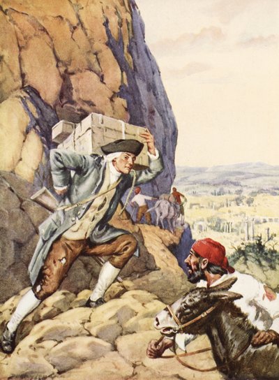 James Bruce segít buta követőjének (litho) alkotó: C. Dudley Tennant