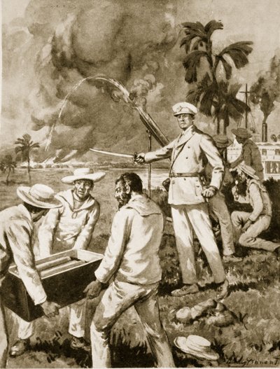 A rakéta különítmény az Atbarában (litho) alkotó: C. Dudley Tennant