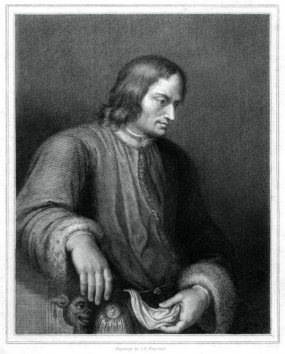 Lorenzo de Medici olasz államférfi és a Firenzei Köztársaság uralkodója, 1833. alkotó: C. E. Wagstaff