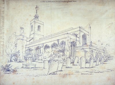 All Hallows-by-the-Tower Church, London, 1803 alkotó: C John M Whichelo