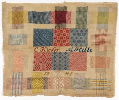 Darning sampler alkotó: C. Keiber