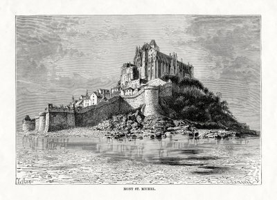 Mont-Saint-Michel, Normandia, Franciaország, 1879 alkotó: C. Laplante
