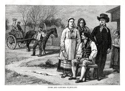 Típusok és jelmezek Finnországban, 1879 alkotó: C. Laplante