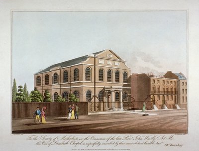 A metodista kápolna Lambethben, Londonban, 1816. alkotó: C Rosenberg