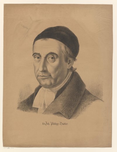 Portré van Johann Philipp Gabler D. Joh. Phillipp Gabler (cím az objektumon) alkotó: C. Schenk