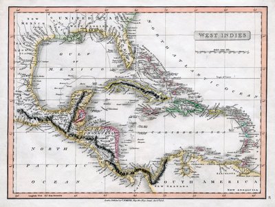 Nyugat-India térképe, 1808. alkotó: C Smith