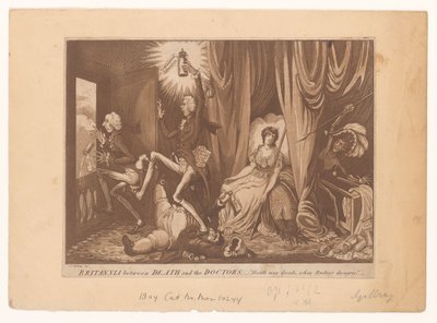 Pitt Britannia új orvosa Britannia a halál és az orvos között (cím a tárgyon) alkotó: C. Starcke (possibly)