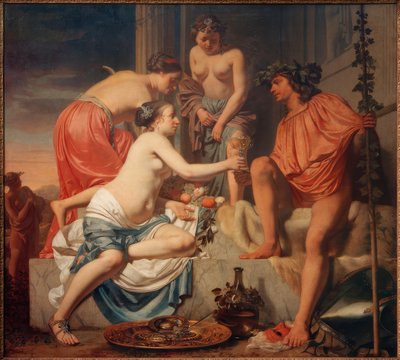 A trónoló bakchusi nimfák Bacchus bort és P. alkotó: Cesar Boetius van Everdingen