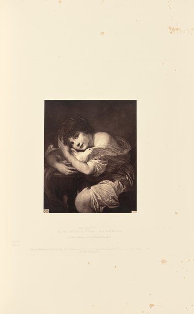 Lány egy galambdal, Greuze-tól alkotó: Caldesi and Montecchi