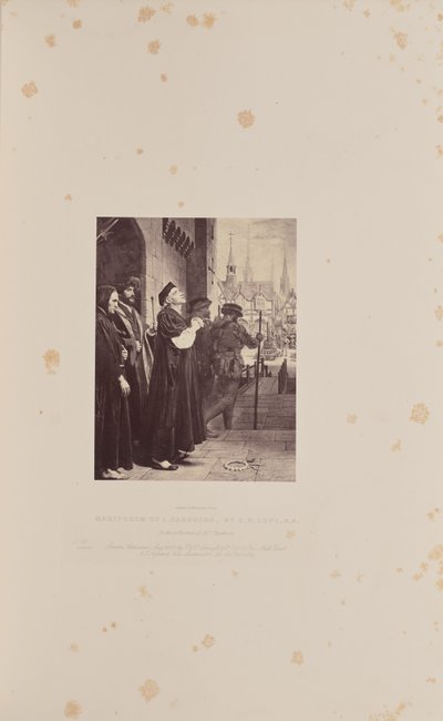 L. Saunders mártíromsága, írta C.W. Cope, R.A. alkotó: Caldesi and Montecchi