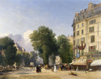 Boulevard des Capucines and the corner of the Rue de la Paix , Paris alkotó: Caleb Robert Stanley