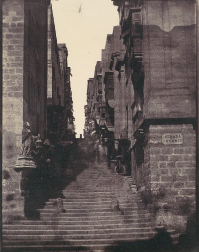 Strada Levante, Valletta, Málta, 1850-es évek. alkotó: Calvert Jones