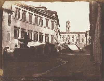 Kilátás a Capitolium lépcsőjére, Róma, 1846. alkotó: Calvert Richard Jones