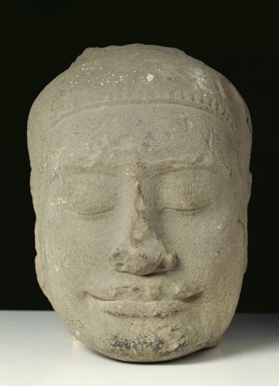 Buddha fej csukott szemmel, Angkor alkotó: Cambodian School
