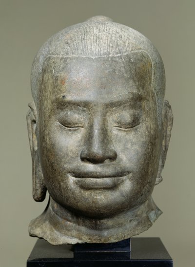 Jayavarman VII. király feje (r.1181-1220) (bronz) alkotó: Cambodian School