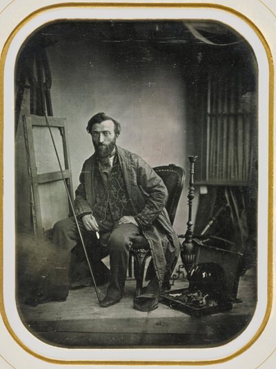 Önarckép a festőstúdióban, c. 1843. alkotó: Camille Dolard