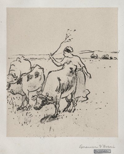Tehénpásztor c. 1899. alkotó: Camille Jacob Pissarro