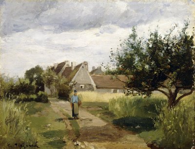 Egy falu bejárata, 1863 körül alkotó: Camille Jacob Pissarro