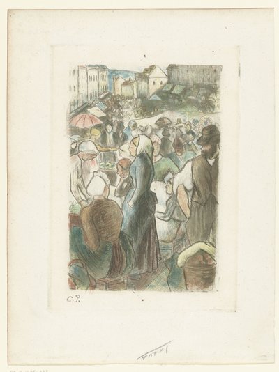 Markt Gisorsban Gisors piac alkotó: Camille Jacob Pissarro