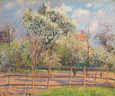 Virágzó körtefák, Eragny; Virágzó körtefák, Eragny, 1894 alkotó: Camille Jacob Pissarro