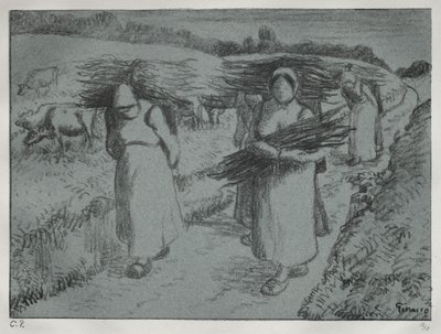 Köcsögöket cipelő parasztok, c. 1896. alkotó: Camille Jacob Pissarro