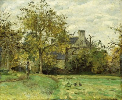 Piette háza Montfoucault-ban; La Maison de Piette a Montfoucault, 1874 alkotó: Camille Jacob Pissarro