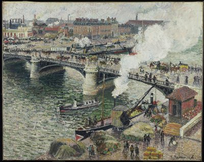 Pont Boieldieu Rouenben, nyirkos idő, 1896 alkotó: Camille Jacob Pissarro