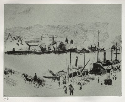 Quai Boieldieu Rouenben, kb. 1896. alkotó: Camille Jacob Pissarro