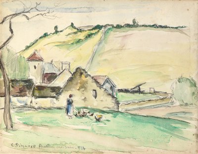 A Chatillon-Sur-Seine-i farm, 1882 alkotó: Camille Jacob Pissarro