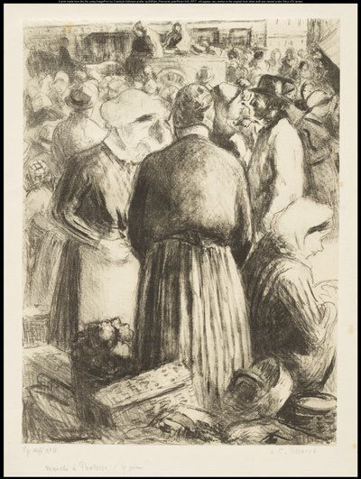 Pontoise-i piac, 1895 körül alkotó: Camille Jacob Pissarro
