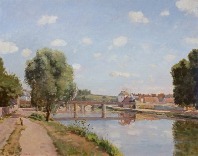 A vasúti híd, Pontoise, 1873 alkotó: Camille Jacob Pissarro