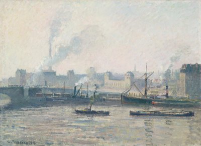 A Saint-Sever híd, Rouen: Köd, 1896 alkotó: Camille Jacob Pissarro