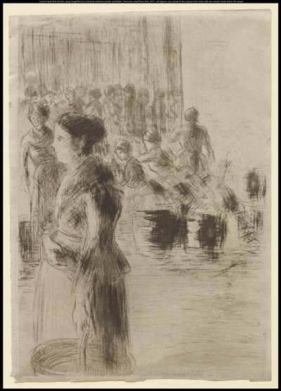 A szolgálólány marketingje, 1888 alkotó: Camille Jacob Pissarro