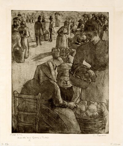 A pontoise-i zöldségpiac, 1891 alkotó: Camille Jacob Pissarro
