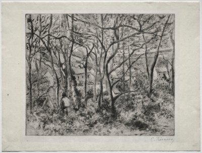 Erdős táj LHermitage-ban, Pontoise, 1879. alkotó: Camille Jacob Pissarro