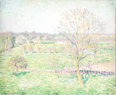 Egy mező diófával tavasszal alkotó: Camille Jacob Pissarro