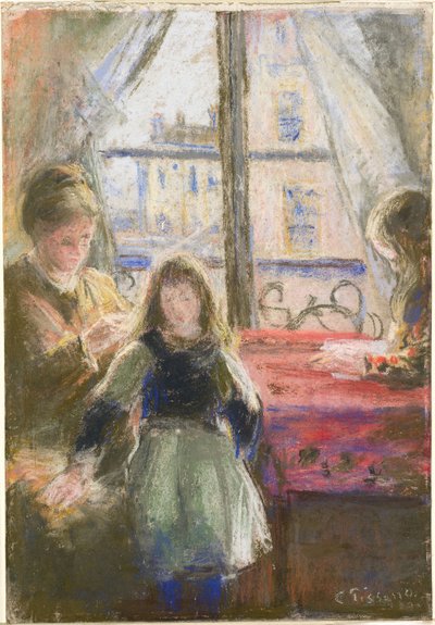 Az ablaknál, Rue des Trois Frères alkotó: Camille Pissarro