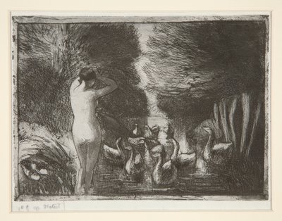 Fürdős libákkal (Fürdős libákkal) alkotó: Camille Pissarro