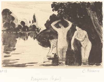 Fürdőzők alkotó: Camille Pissarro
