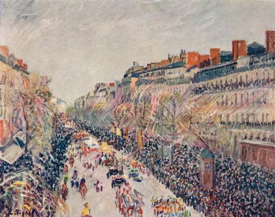 A Mi-Careme a körúton, 1897 alkotó: Camille Jacob Pissarro