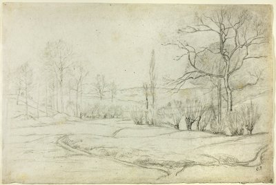 Táj Montfoucault-ban alkotó: Camille Pissarro