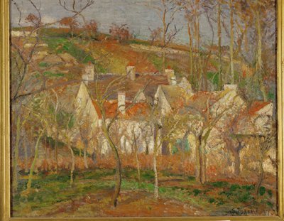 Les Toits Rouges, Falusi sarok, Téli hatás (olaj, vászon) alkotó: Camille Pissarro