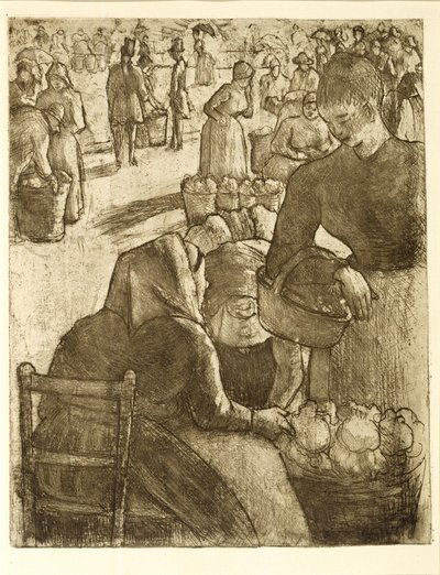 Zöldségpiac Pontoise-ban alkotó: Camille Pissarro
