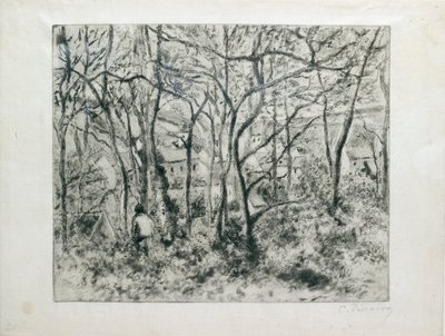 Táj erdő alatt, a Pontoise Ermitázsban, 1879 alkotó: Camille Pissarro