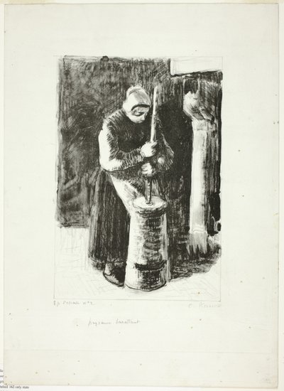 Parasztasszony tejet kavargó alkotó: Camille Pissarro