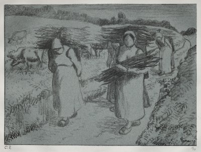 Buzikat cipelő parasztok alkotó: Camille Pissarro