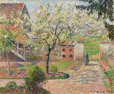 Szilvafák virágzásban, Éragnyban. A festő otthona, 1894. alkotó: Camille Pissarro