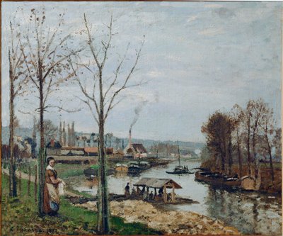 Port-Marly, a mosóház (olaj, vászon) alkotó: Camille Pissarro