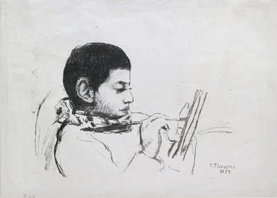 Lucien Pissarro portréja, 1874 alkotó: Camille Pissarro