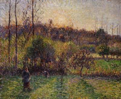 Felkelő nap Eragnyban, 1894. alkotó: Camille Pissarro